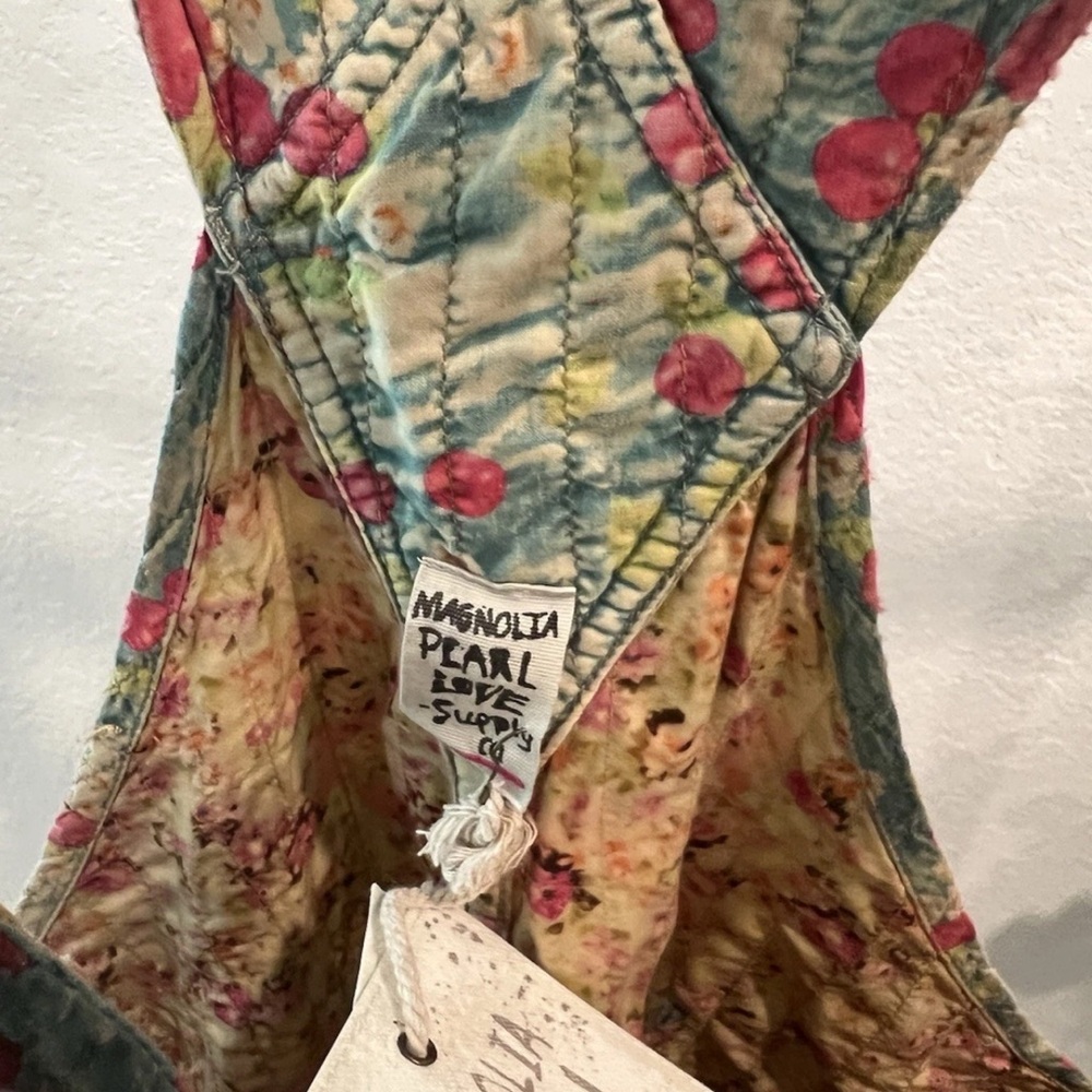 Magnolia Pearl Cherry Blossom Quilted Overalls (item B19) - Picture 3 of 3